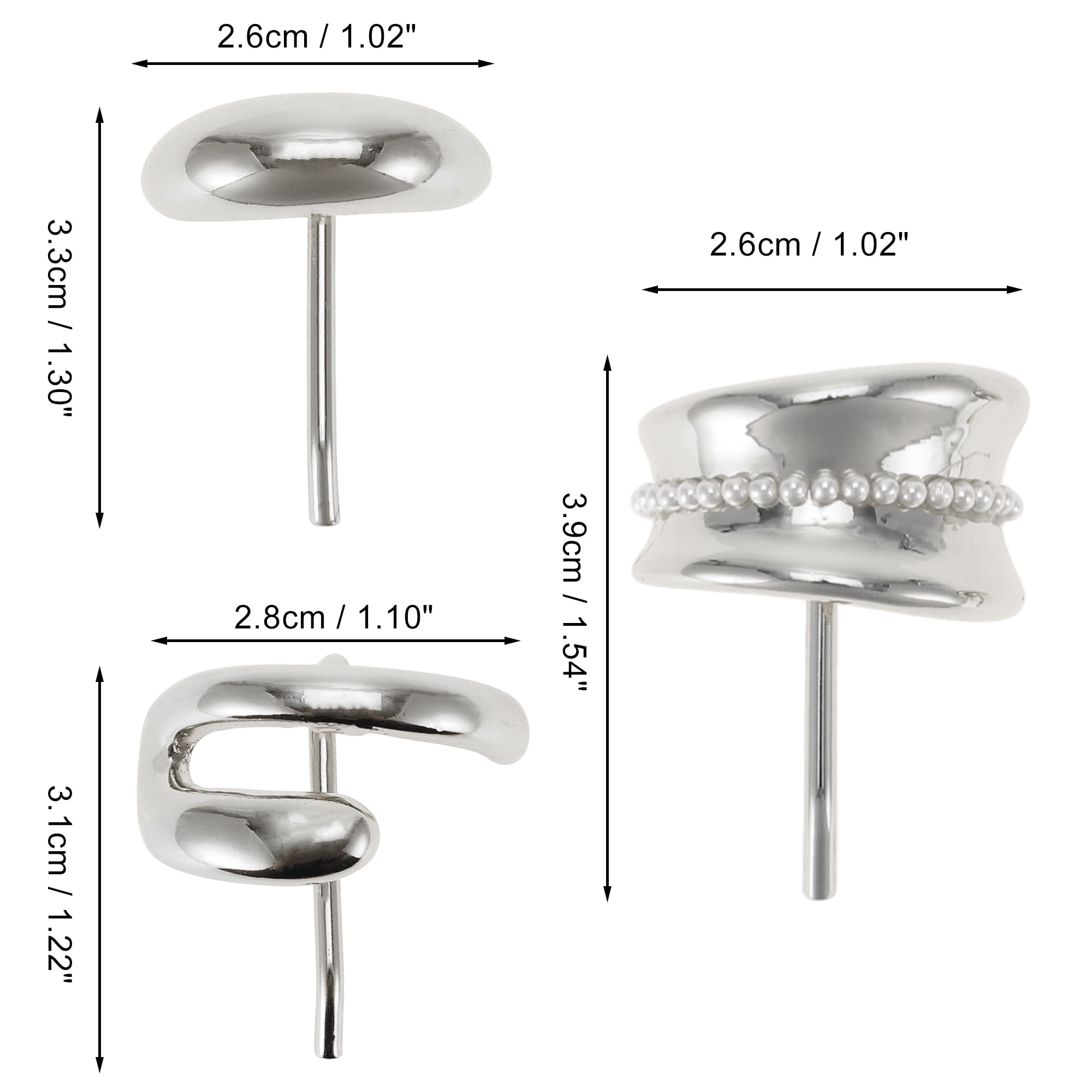 Unique Bargains 3 Pcs Ponytail Buckle Hair Clip Strong Hold silver tone