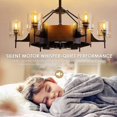 thumbnail image 2 of Kviflon 39.5 Inch Rustic Farmhouse Caged Ceiling Fan with Light, Black Vintage Industrial Chandelier Quiet DC Motor Remote for Dining Room Kitchen, 2 of 6