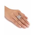 thumbnail image 3 of PalmBeach Jewelry Baguette and Round Cubic Zirconia Crossover Ring 4.14 TCW Platinum-Plated., 3 of 5
