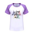 thumbnail image 4 of Rovga Hauts pour Filles 11-12 Ans Manches Courtes et Jeux Chemise Raglan Imprimée 3481 Couleur Unie Imprimés de Dessins Animés Col Rond Tendance Combinaison Violette, 4 of 4