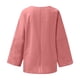 thumbnail image 4 of Camiseta de manga larga y cuello redondo de color liso para mujer: estilo informal y holgado, tejido de poliéster para los días más frescos., 4 of 5