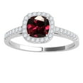thumbnail image 2 of Mauli Jewels Engagement Rings for Women 1.20 Carat Cushion Shape Garnet Bridal Set 4-prong 10k White Gold, 2 of 6