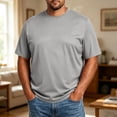thumbnail image 2 of Men's Big and Tall Shirts 4x Big & Tall Men's Dry Fit Moisture Wicking T Shirts, Comfort & Breathable Tees for Gym Running Casual Undershirts Light Gray L, 2 of 5