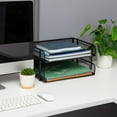 thumbnail image 3 of Mind Reader 2-Pack Stackable Metal Mesh File Holder Trays, Document Holder, Desktop File Organizer, Black, 3 of 9