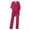 Red, variant on BODOAO Women's Elegant Two Piece Pant Suit, Flowy Chiffon Cape Top and Straight Leg Trousers, Formal Dressy Outfit for Evening Party Wedding Guest Black M