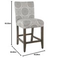 thumbnail image 2 of HomePop 24" Traditional Wood and Fabric Parsons Counter Stool in Gray Medallion, 2 of 10