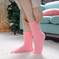 thumbnail image 3 of 5 Pairs Womens Fuzzy Slipper Socks Super Soft Microfiber Fluffy Cozy Winter Warm Fuzzy Crew Socks, 3 of 6