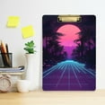 thumbnail image 2 of FORMRS Acrylic Clipboard with Low Profile Clip Standard A4 Letter Size, 12.5" x 9", Night Neon Road, 2 of 8