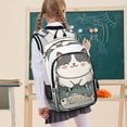 thumbnail image 7 of FORMRS Unisex School Backpack 17" Student Travel Bag with Laptop Compartment, Beige Cute Cat, 7 of 7