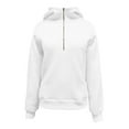 thumbnail image 5 of Fashion Hoodies for Women Pullover Plus Size Loose Casual Half Zipper Hooded Sweatshirt, 5 of 7