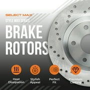 Max Advanced Brakes - Brake Kit for 2017-2021 Audi Q5 A4/allroad/Quattro A5 Quattro/Sportback w/13.31 Dia F Rotor Front Replacement Cross Drilled Disc Brake Rotors and Ceramic Brake Pads
