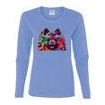 thumbnail image 2 of Cute and Colorful Pomeranian Dog Animal Lover Womens Graphic Long Sleeve T-Shirt, Light Blue, Small, 2 of 3