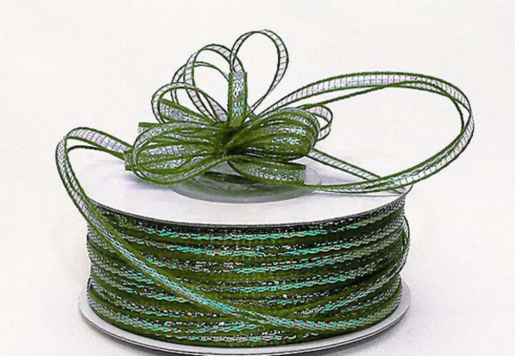 3mm1/8" Organza Pull Bow Ribbon Moss 50 Yards