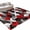 Red, variant on Entryway Rug 2'x3', Blue Grey Abstract Kitchen Runner Rugs Non-Slip Carpet Mats, Modern Geometric Ombre Artwork Bedside Rugs Runners Washable Floor Carpet for Bathroom Laundry Room