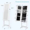 thumbnail image 4 of Giantex Full Length Dressing Mirror Jewelry Cabinet, Large Capacity Freestanding Lockable Jewelry Armoire, White, 4 of 9