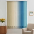 thumbnail image 3 of Blue Beige Ombre Sheer Curtains 96 Inches Long, Contemporary Art Abstract Aesthetics Light Filering Curtains, Privacy Drapes Simi Floor to Veiling Curtain for Living Room Large Window Treatment, 3 of 9