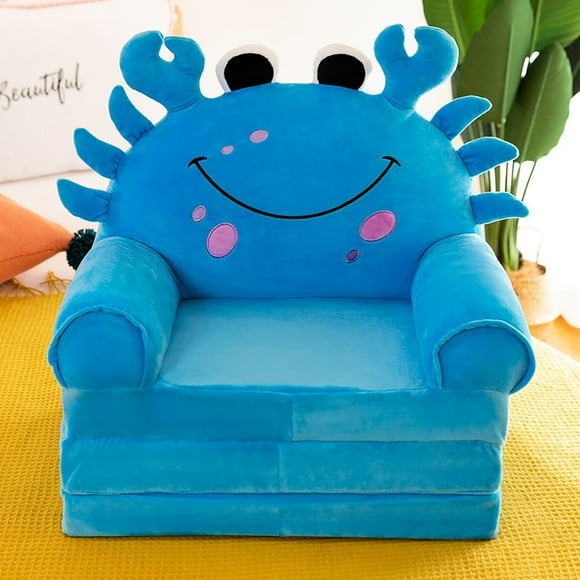 Huhuzaio Seat Cushion Plush Foldable Kids Sofa Backrest Armchair 2 In 1 Foldable Children Sofa Cute Cartoon Lazy Sofa Children Flip Open Sofa Bed For Living Room Bedroom Without Liner Filler