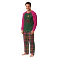 thumbnail image 3 of Matching Family Christmas Pajamas Set, Jesus Tree Pattern Rose Raglan Black Tops Plaid Pants, Sleepwear Mens Loungewear Sets, 3 of 5