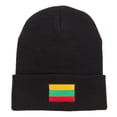 thumbnail image 5 of Lithuania Flag Embroidered Long Beanie - Black OSFM, 5 of 5