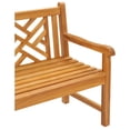thumbnail image 2 of Teak Wood Chippendale Triple Outdoor Patio & Garden Bench, 2 of 5