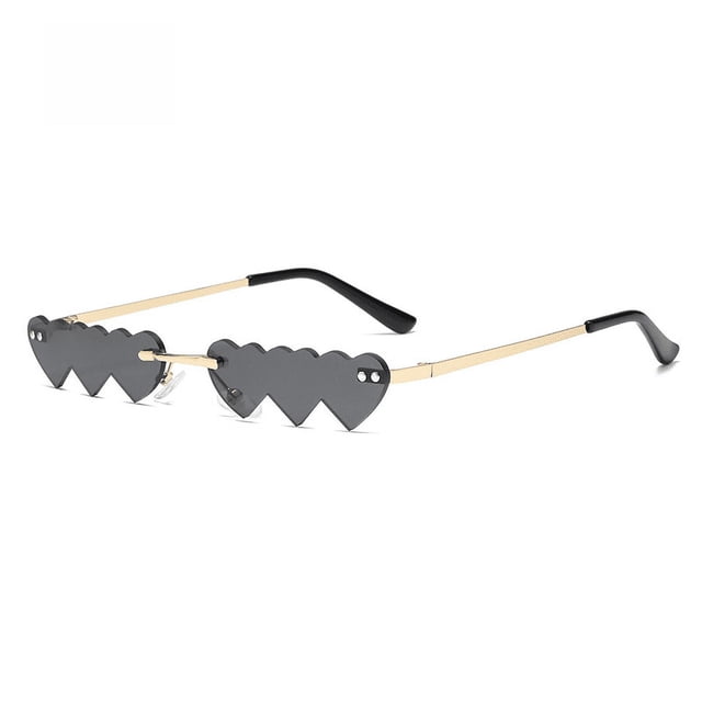 Gafas de sol de moda de corazón a corazón, gafas de sol divertidas sin marco de Metal, gafas personalizadas para fiesta
