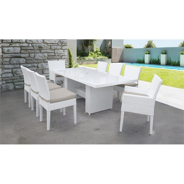 Table de Salle à Manger Rectangulaire Monaco 6 Chaises Sans Bras 2 Chaises