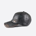 thumbnail image 6 of Leather Baseball Caps Leather Baseball Caps for Men PU Adjustable Structured Hat Winter Gift Coffee, 6 of 6