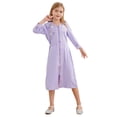 thumbnail image 3 of Aislor Girls Kids Muslim Islamic Abaya Long Sleeve Zipper Gown Middle East Girls Maxi Dress Purple 110, 3 of 7