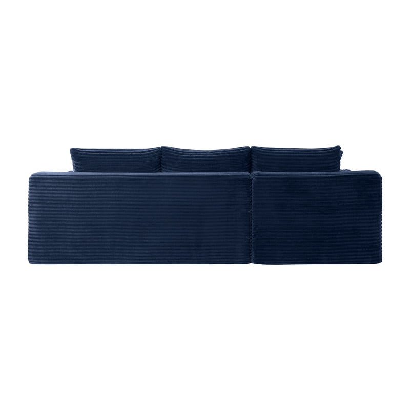 94.5" L-Shaped Modular Sectional Sofa Set with Chaise, No Assembly Required Upholstered Floor Couch, Corduroy 4-Seat Sofa
