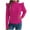 Hot Pink Sweaters, variant on Htigea Women's Mock Neck Sweaters Ruffle Trim Long Sleeve Pullover Cable Knit Jumpers Fall Winter Base Layer Tops for Teen Girls Pink S