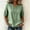 Green, variant on Women's V‑Neck Scalloped Lace Embroidery Bubble 3/4 Sleeve Linen Blouse Soft Loose Fit Casual Summer Top Boho for Daily Vacation Beach Wear Coffee M