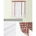 thumbnail image 6 of Country Star Berry Retro Red Plaid Window Curtain Tie Up Curtains for Kitchen Living Room Adjustable Rod Pocket Drapes, 6 of 6