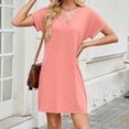 thumbnail image 6 of WTXUE Short Sleeve, Women Summer Dress V Neck Loose Knit Pockets Beach Midi Casual Dress, Women'S Nightgowns & Sleepshirts, Nightgowns & Sleepshirts, S-2XL, 6 of 10