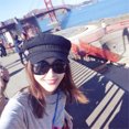 thumbnail image 3 of Kmbangi Ladies Cap Retro Newsboy Stitching Design Monochrome Leisure Beret, 3 of 5