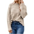 thumbnail image 1 of Suéter casual de manga larga con cuello en O para mujer Fridja  hjk1014, 1 of 6