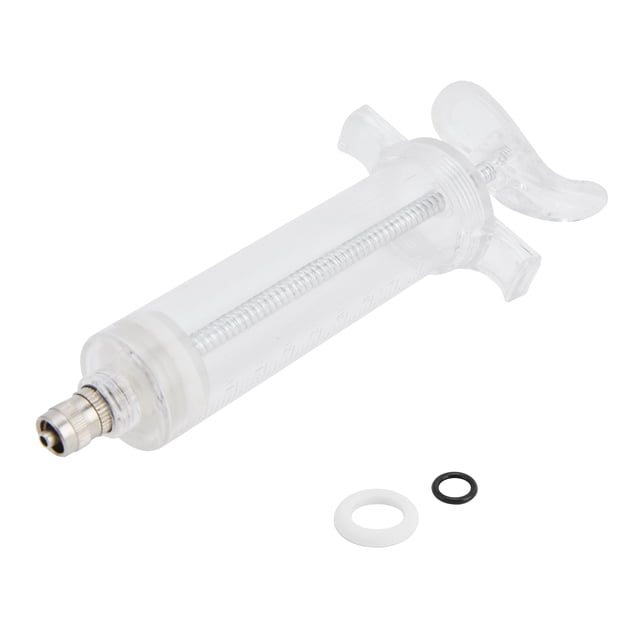 Jeringa de uso veterinario, inyector de alimentación Manual ajustable de acero plástico para granja ganadera, 50ml, 16,5 cm/6,5 pulgadas