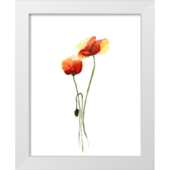 Shefranov, Olga 26x32 White Modern Wood Framed Museum Art Print Titled - Poppy