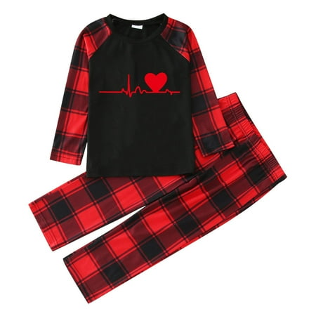 

ketyyh-chn99 Family Pajamas Set Not Christmas Kids Christmas Pjs Plaid Print Long Sleeve T Shirt Top And Pants Xmas Family Pajama Set