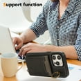 thumbnail image 5 of Allytechgroup Wallet Case for iPhone 15 Plus with Credit Card Slot, RFID Blocking PU Leather Flip Case with Lanyard & Kickstand Shockproof and Anti-Scratch Bumper for Women Girls, Black, 5 of 7