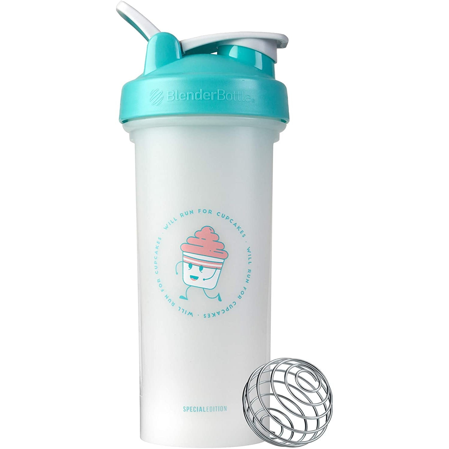 Ghost Blender Bottle 28oz Shaker Mix Cup with Loop Top - Purple Teal Great  Cond.
