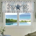 thumbnail image 3 of Texas Star Blue Farmhouse Short Window Curtain Valances, Farmhouse Country Branches Wooden Grain Rod Pocket Kitchen Valances for Living Room Bedroom Bathroom Cafe 42" x 18", 3 of 8