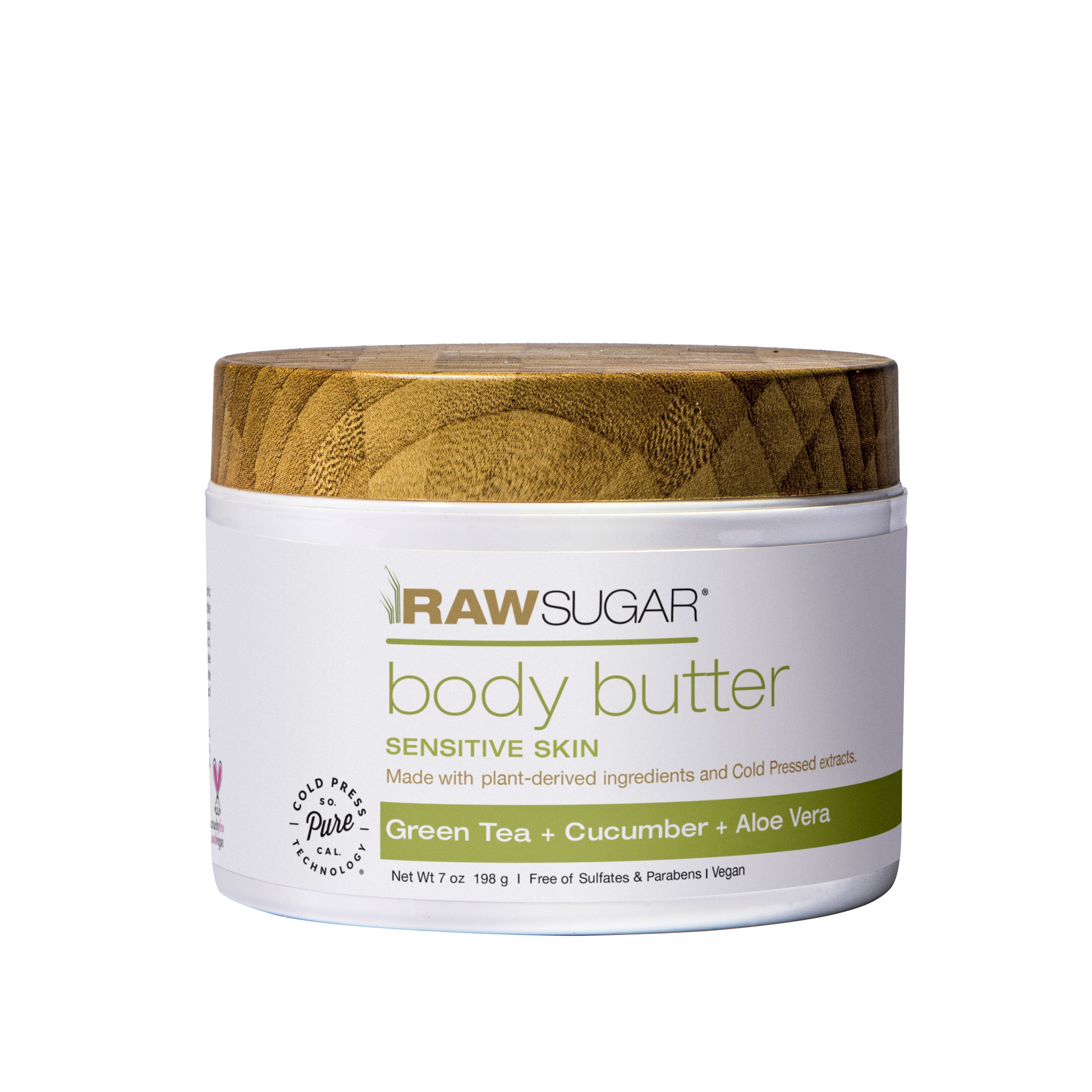Raw Sugar Sensitive Skin Body Butter Green Tea + Cucumber + Aloe Vera 7