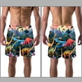 thumbnail image 3 of luoweisi Men's Beach Shorts Quick Dry Swim Trunks with Mesh Lining Cartoon Dinosaur S, 3 of 5