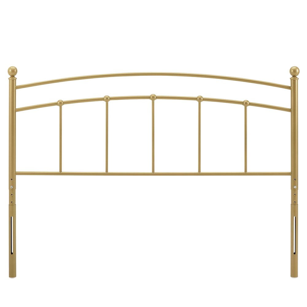 Modway Abigail Modern Farmhouse King Metal Spindle Headboard in Gold