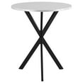 thumbnail image 2 of 36 Inch Bar Table- Metal Top- Hammered Nails- Intersected Base- Silver, 2 of 8