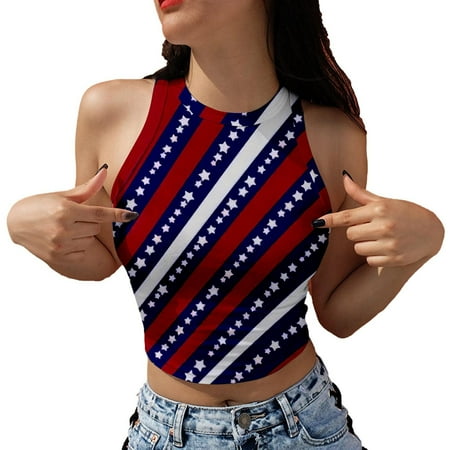 

JDEFEG 4X Plus Size Tops Ladies Summer Casual Printed Round Neck Sleeveless Vest Sling Slim Top Yoga Sports Bra Lingerie for Women Polyester Blue Xxl