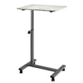 thumbnail image 5 of Seville Classics airLIFT® 23.6" Overbed Height Adjustable Mobile Side Table Cart, Marble/Silver, 5 of 12