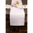 thumbnail image 6 of Contemporary Home Living Shimmering Polka Dots Cotton Table Runner - 72" - White and Gold, 6 of 7