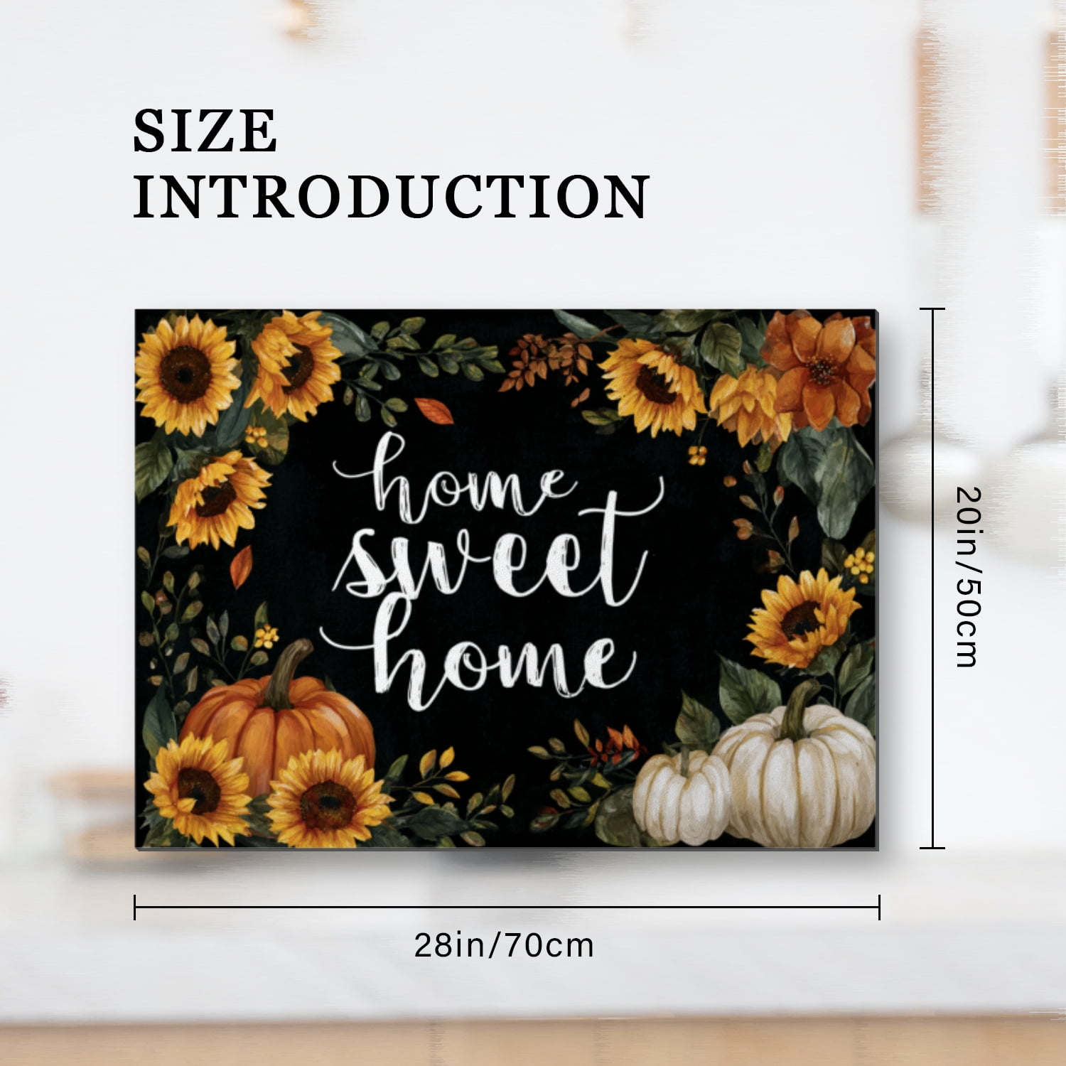 Fall Burner Covers for Electric Stove, Yellow Sunflowers Pumpkins with Leaves Non-slip Stove Top Covers, Heat Scratch Resistant Protector Mat for Kitchen RV (28×20 Inch)