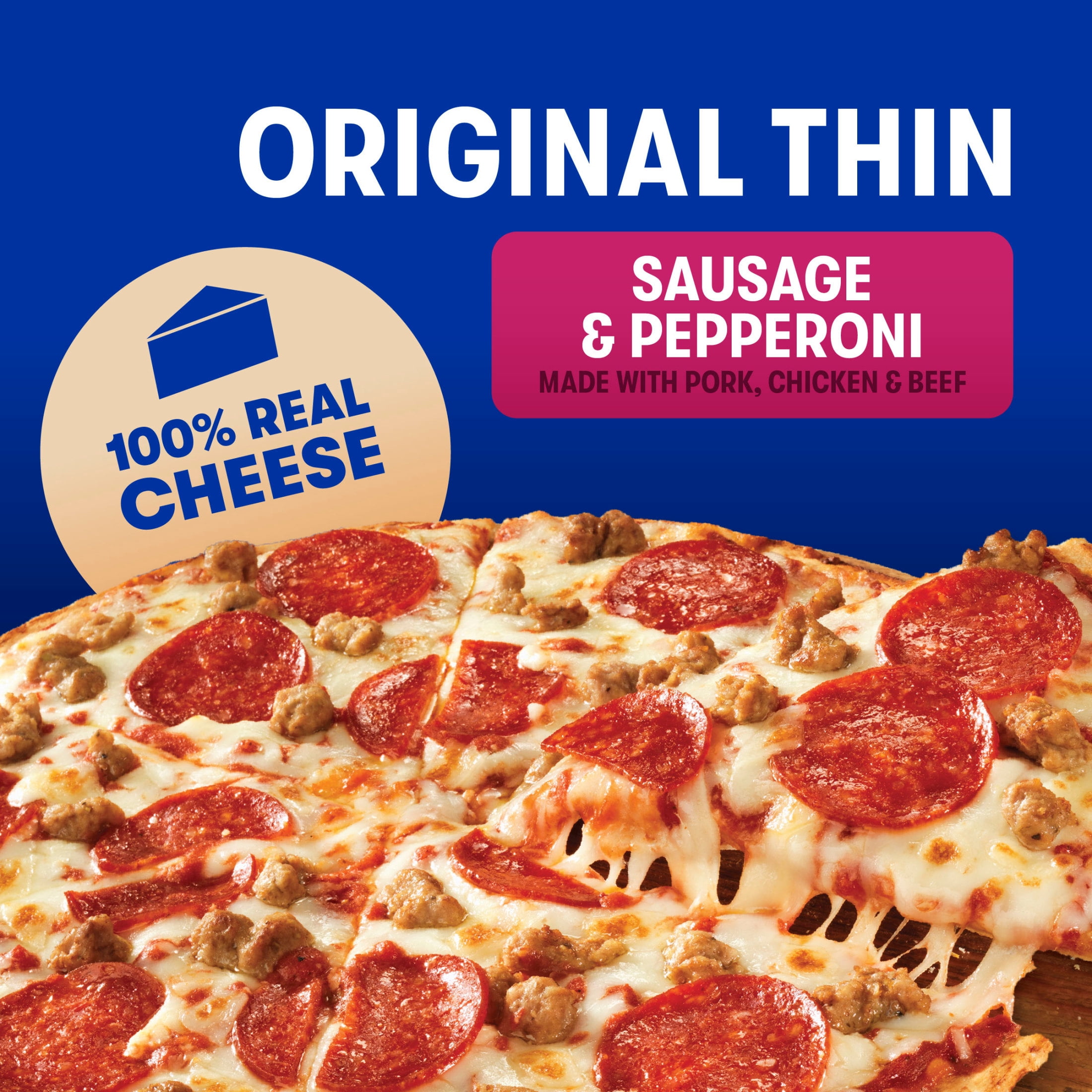 Jack's Frozen Meat Pizza, Sausage, Pepperoni and Cheese, Original Thin Crust Pizza for Grilling, 15 oz (Frozen)​